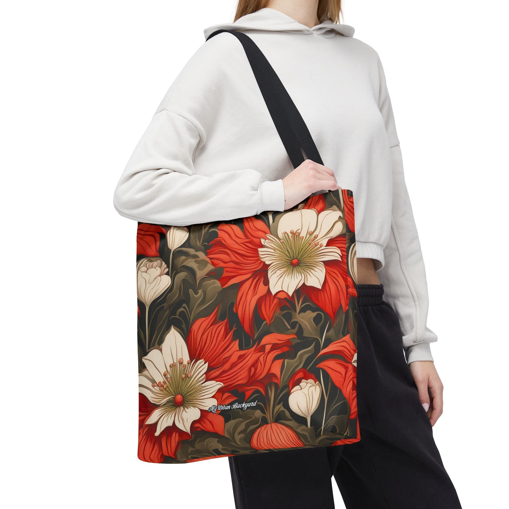 Holiday Flowers, Tote Bag with Cotton Handles