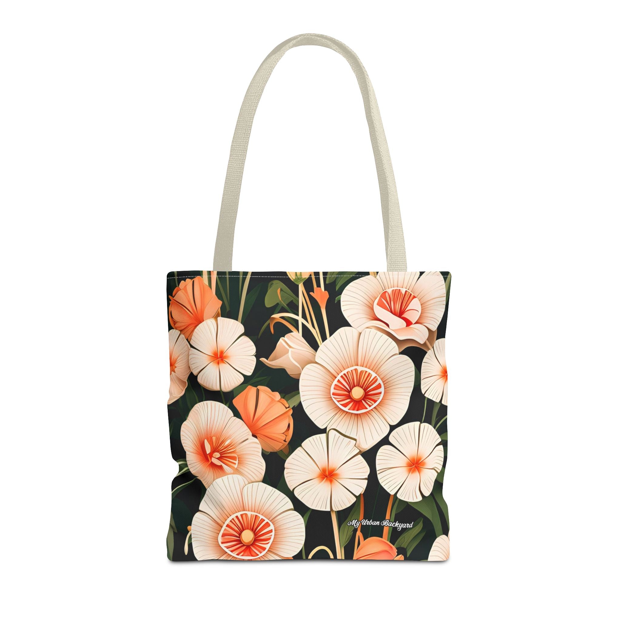 Art Deco Flowers Tote Bag with Cotton Handles For Everyday Use, 3 Sizes