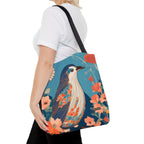 Colorful Bird, Everyday Tote Bag w Cotton Handles