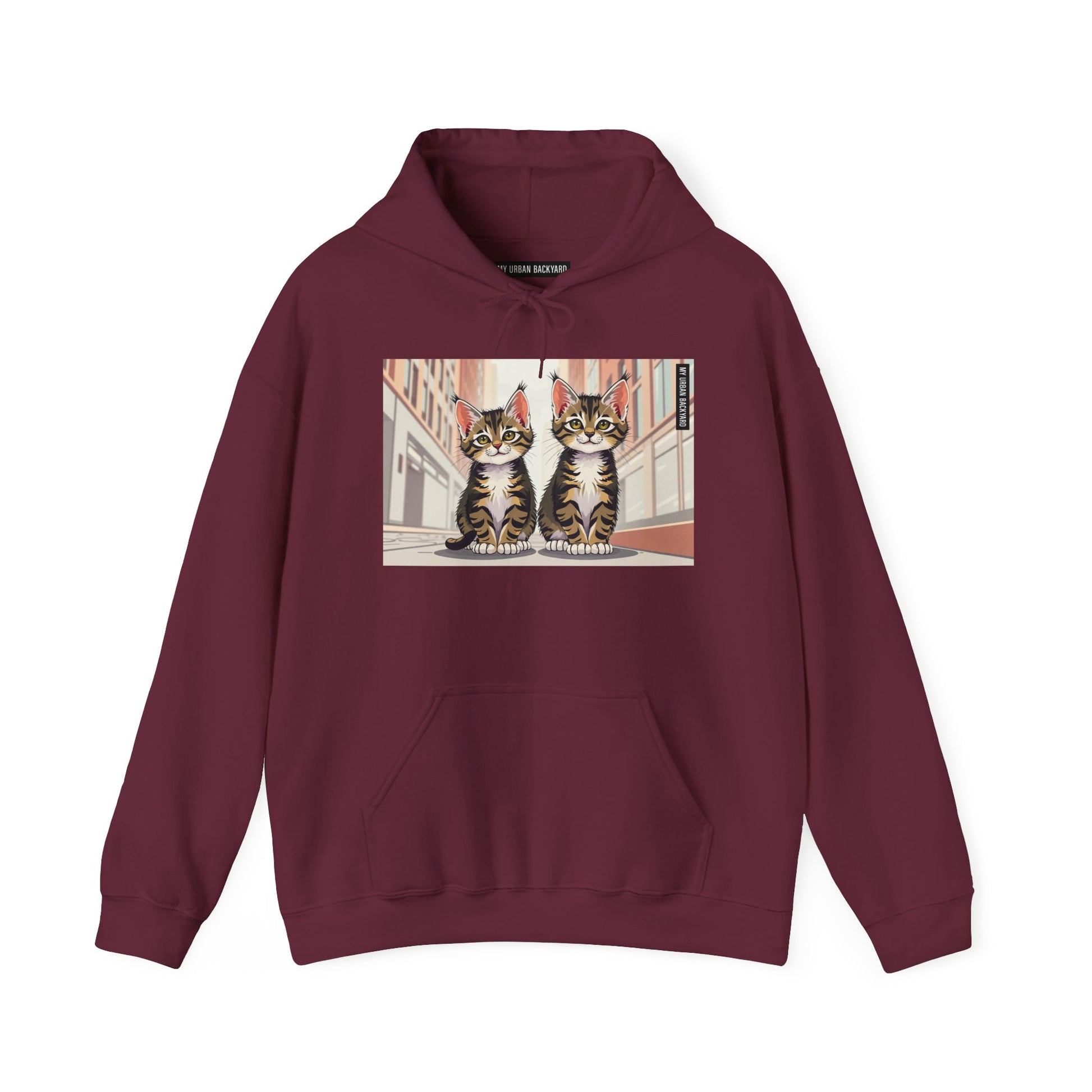 Cute Tabby Kittens Hooded Sweatshirt, Cozy Gift for Pet Owners, Cat Mom Hoodie, Cute Cat Sweatshirt, Cat-Themed Apparel, Animal Lover Gift
