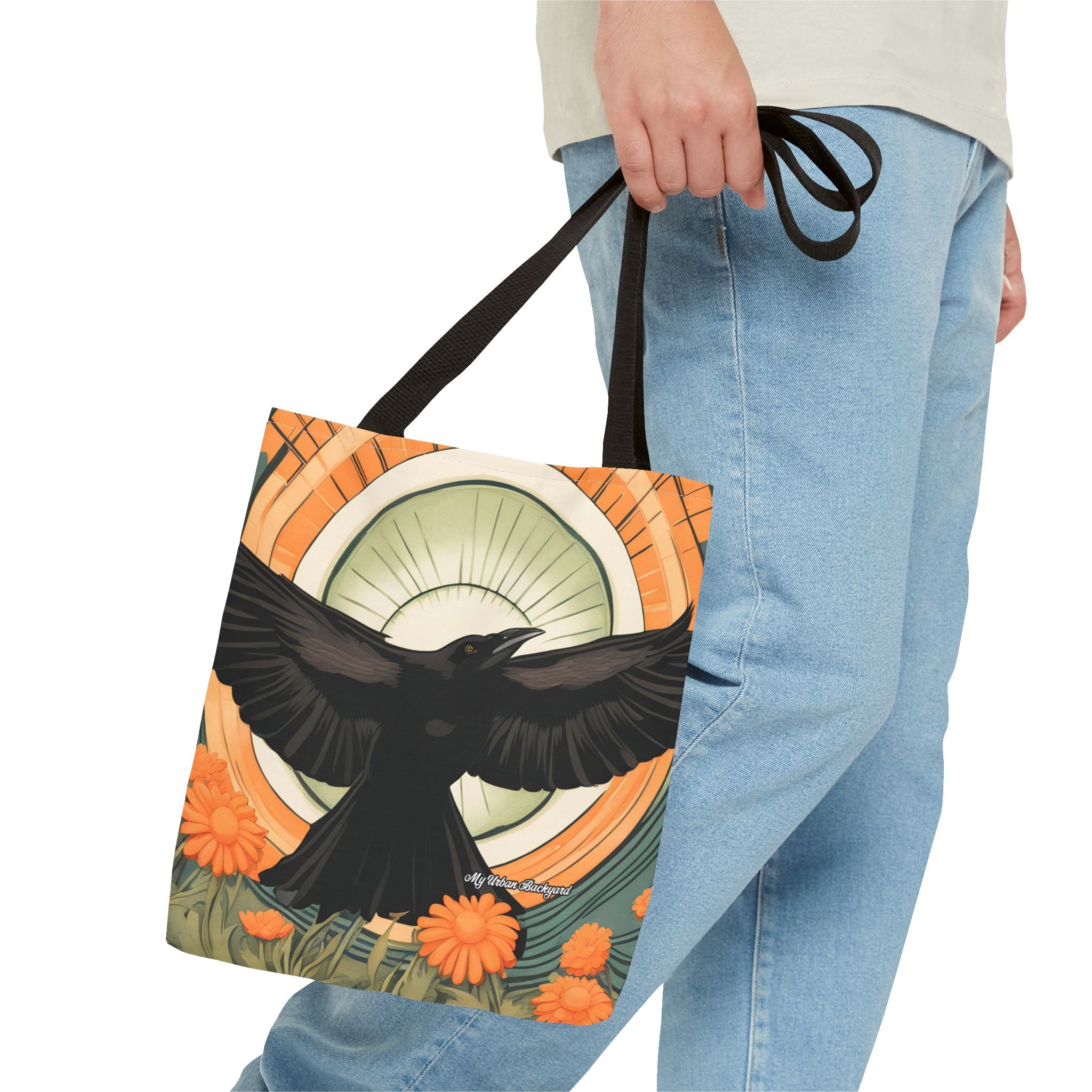 Flying Crow Tote Bag with Cotton Handles For Everyday Use, 3 Sizes