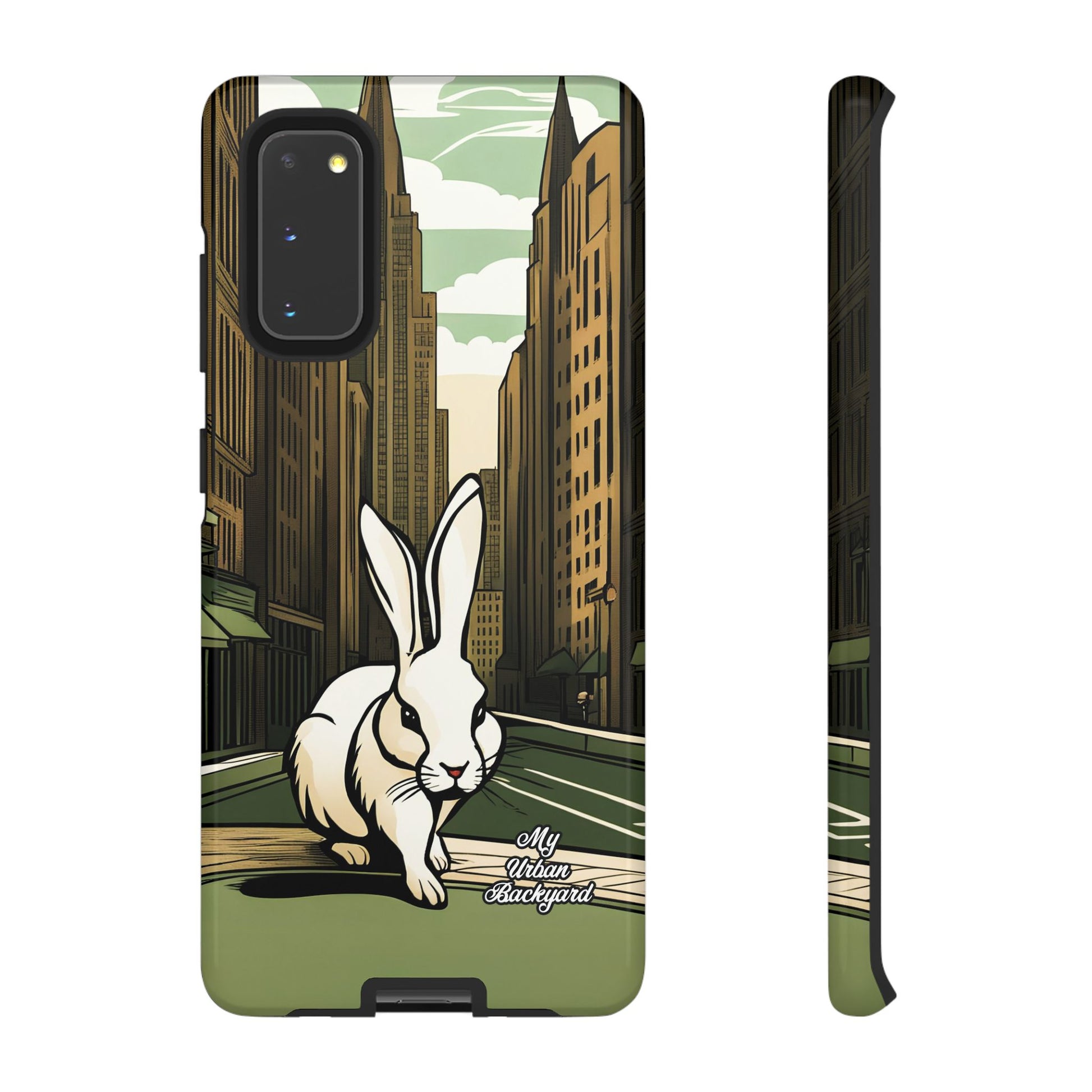 White Rabbit on a City Street, Cell Phone Case - Apple, Samsung, or Google Pixel