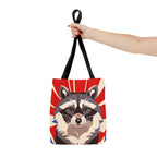 Ziggy Starspaws, Raccoon Tote Bag with Cotton Handles For Everyday Use, 3 Sizes