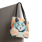 Leo Bluemane Floral Cat Tote Bag