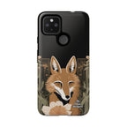 Art Deco Coyote with Flower, Cell Phone Case - Apple, Samsung, Google Pixel