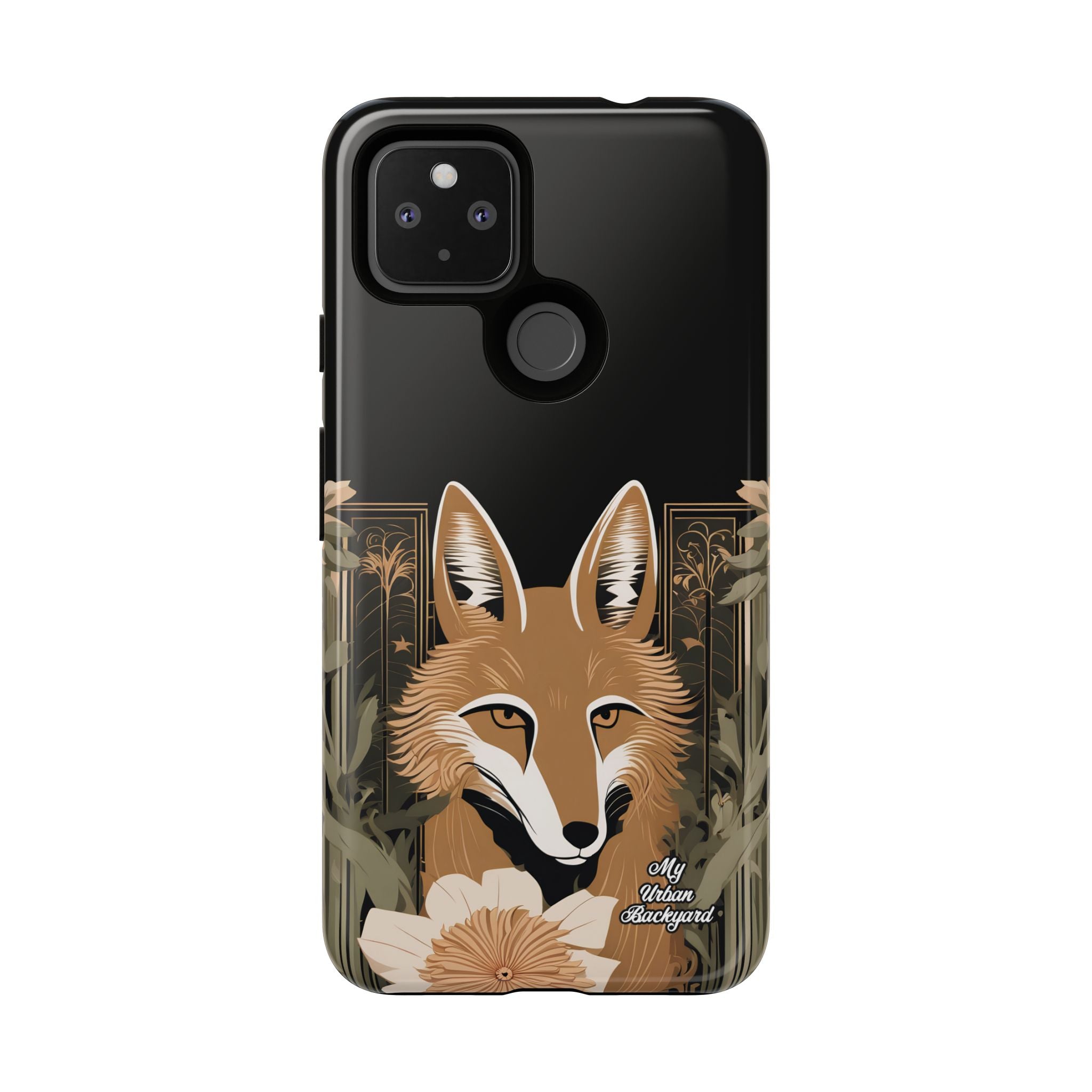 Art Deco Coyote with Flower, Cell Phone Case - Apple, Samsung, Google Pixel