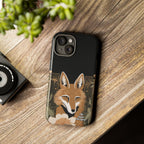 Art Deco Coyote with Flower, Cell Phone Case - Apple, Samsung, Google Pixel
