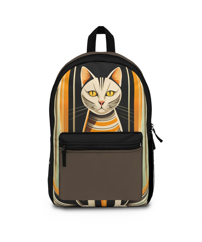 Cat w Orange Stripes, Backpack with Computer Pocket and Padded Back