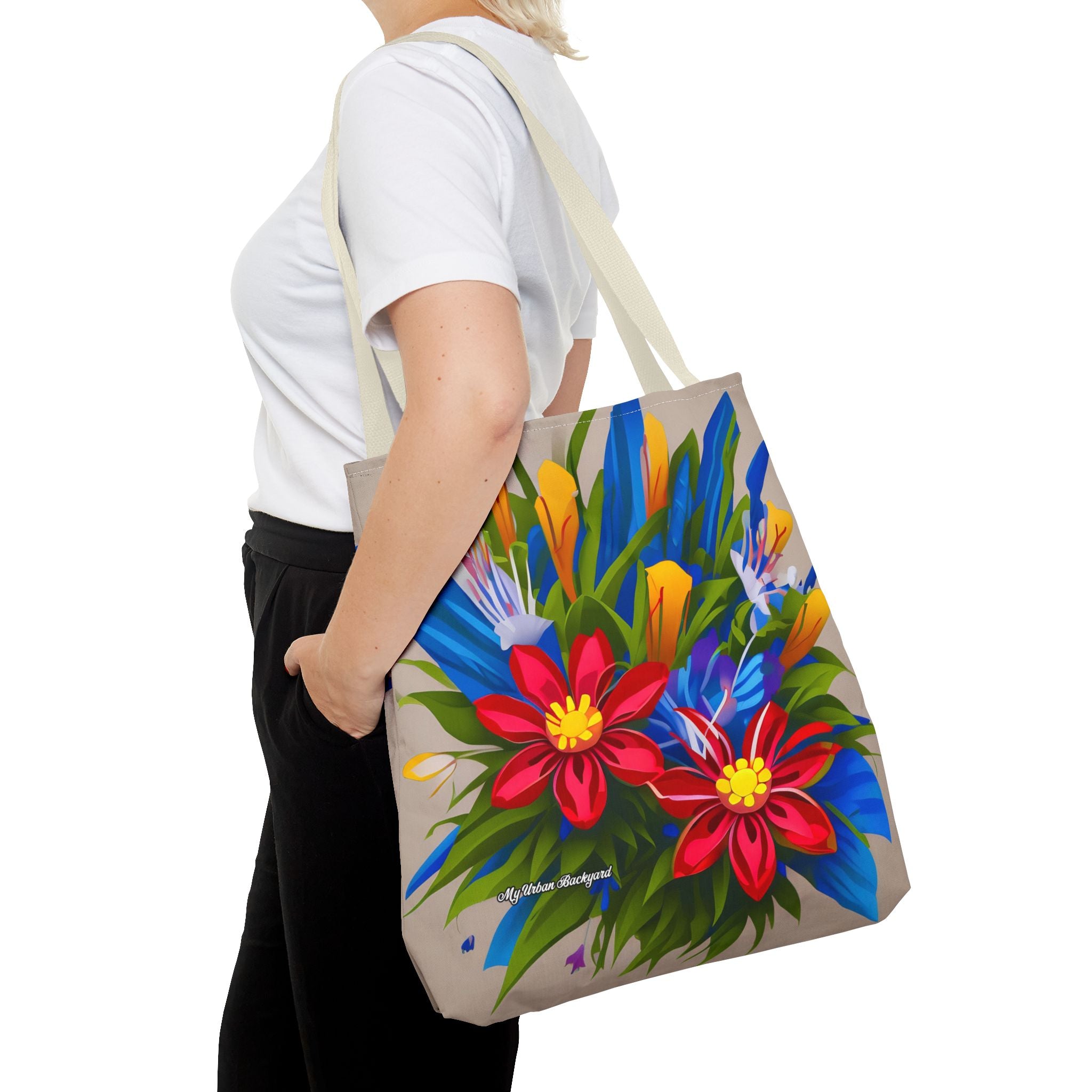 Vibrant Wildflowers Tote Bag with Cotton Handles For Everyday Use, 3 Sizes