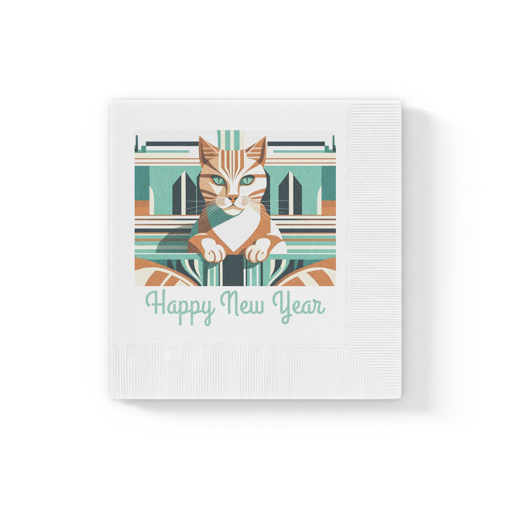 Art Deco Tabby — New Year Napkins