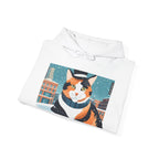 Calico Cat in Snow Hoodie — Cozy Winter Cat Lover Sweatshirt
