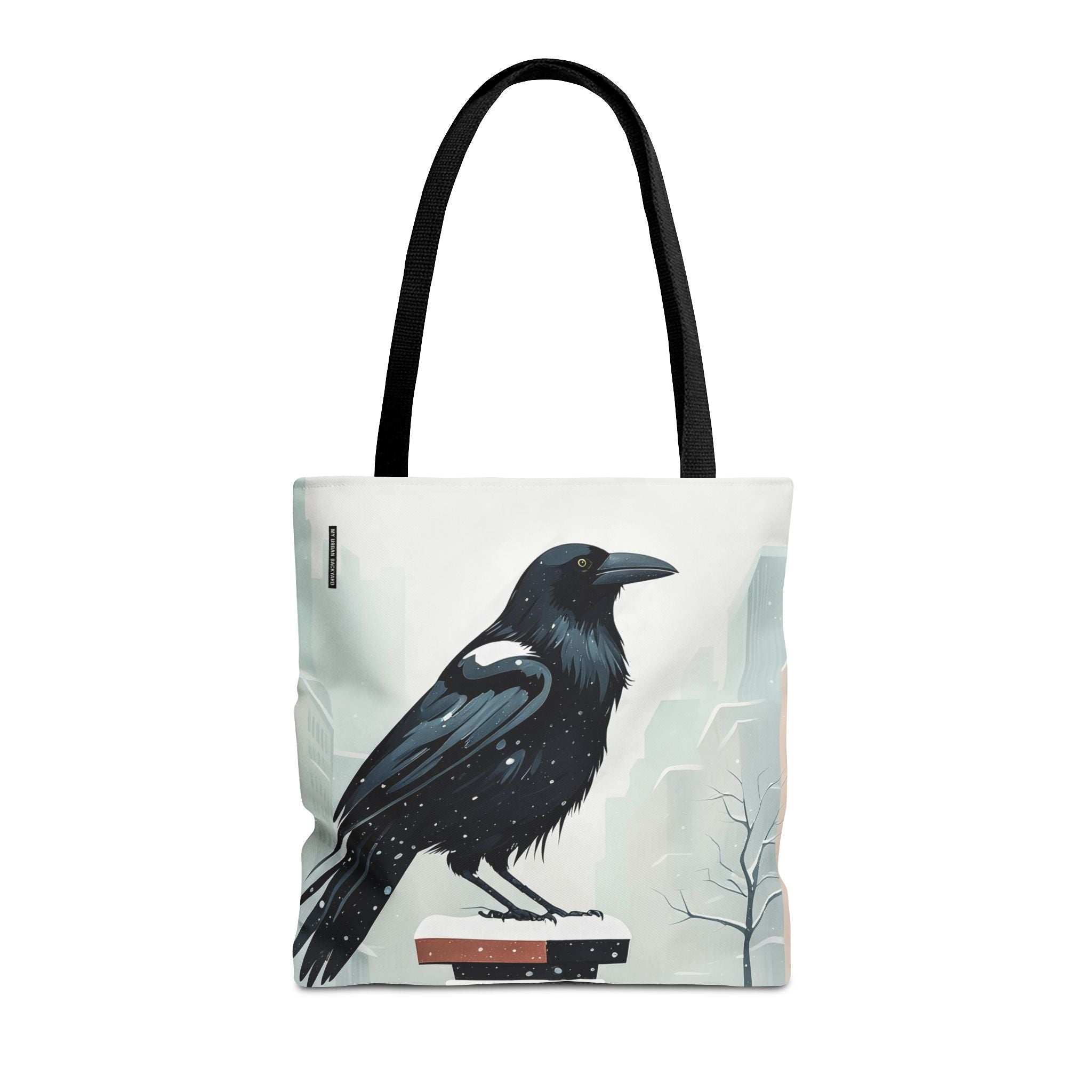 Winter Crow Tote Bag with Cotton Handles For Everyday Use, 3 Sizes