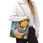 Pigeon and Yellow Flowers Tote Bag with Cotton Handles For Everyday Use, 3 Sizes