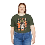 Goat with Orange Flowers, 100% Jersey Cotton T-Shirt