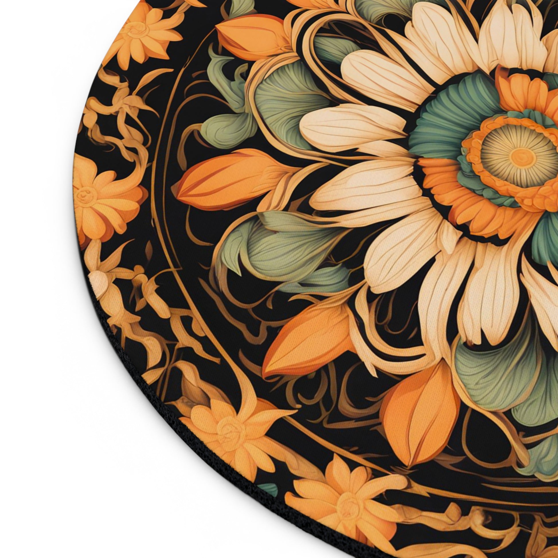 Circle of Petals Mouse Pad, Vibrant Desk Accessory, Office Decor, Gift for Flower Lovers, Home Office Essentials, Computer Accessories