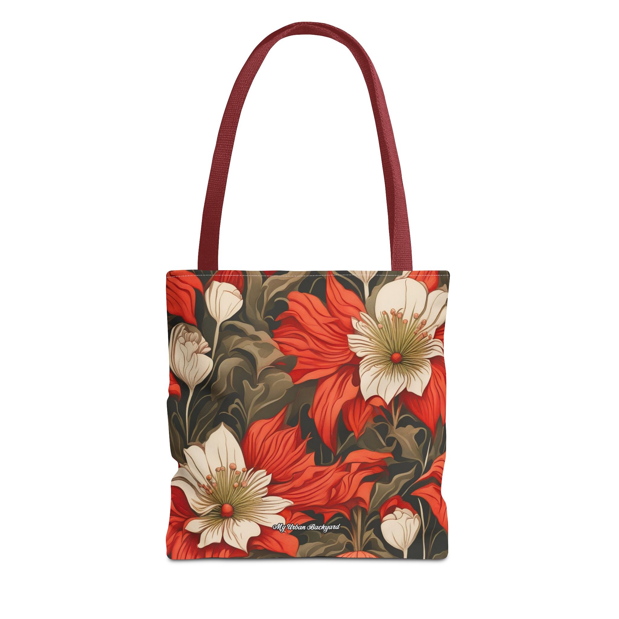 Holiday Flowers Tote Bag with Cotton Handles For Everyday Use, 3 Sizes