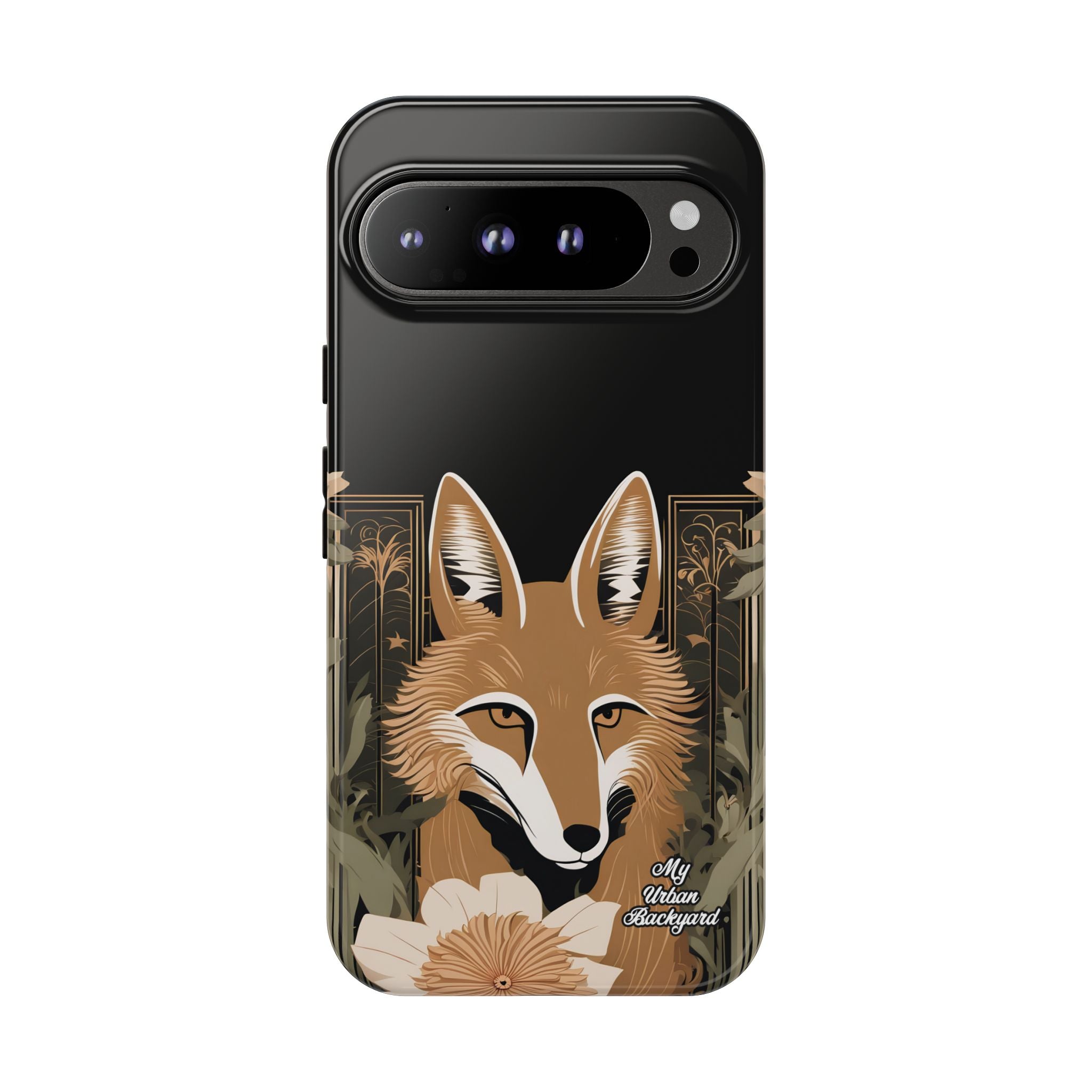 Art Deco Coyote with Flower, Cell Phone Case - Apple, Samsung, Google Pixel