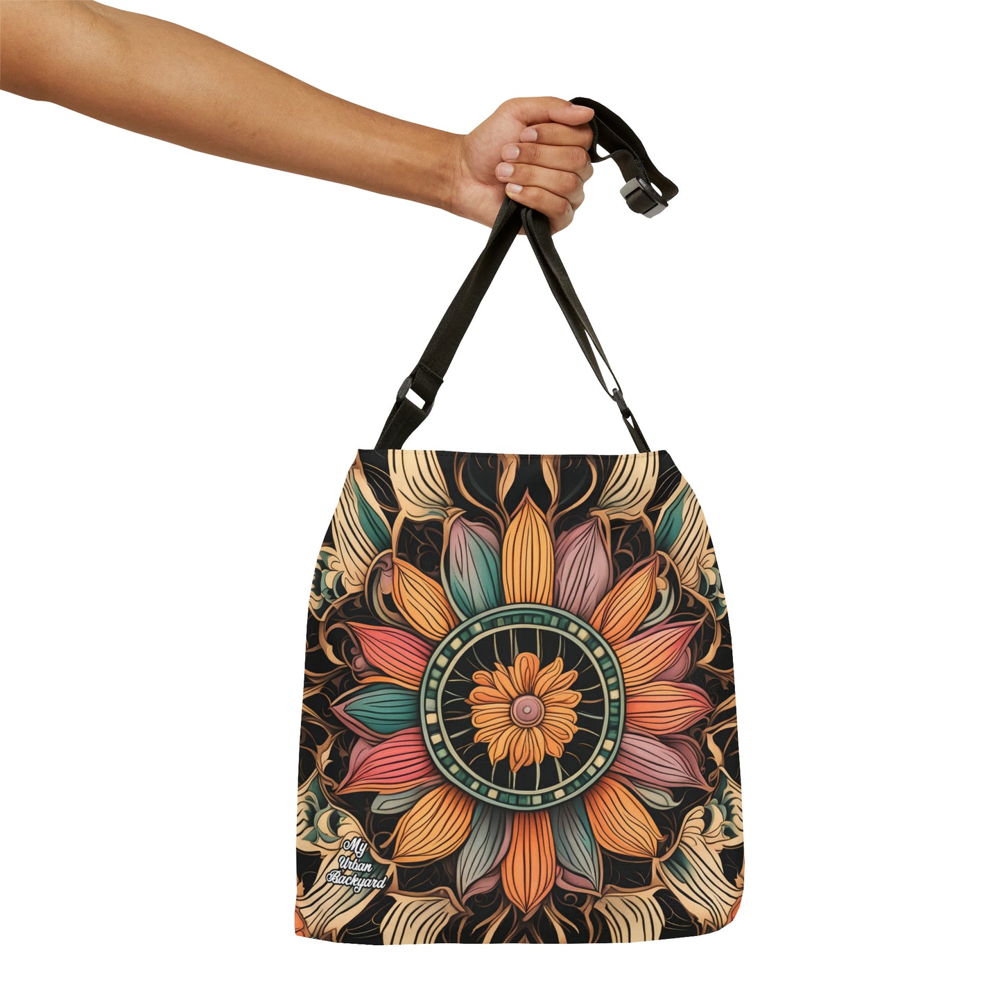 Art Deco Flowers, Tote Bag with Adjustable Strap - Trendy and Versatile