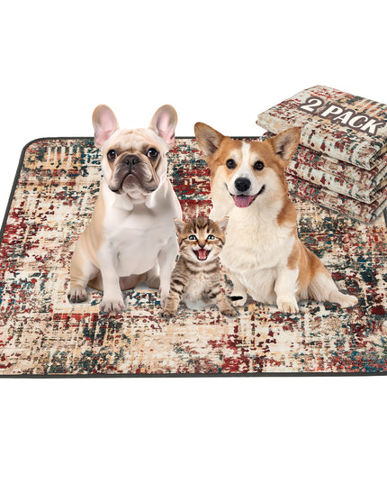 Reusable Puppy Potty Pads, Washable, Litter Mat, Wee Wee Pad, For Floor, Crate, Couch, 2-Pack