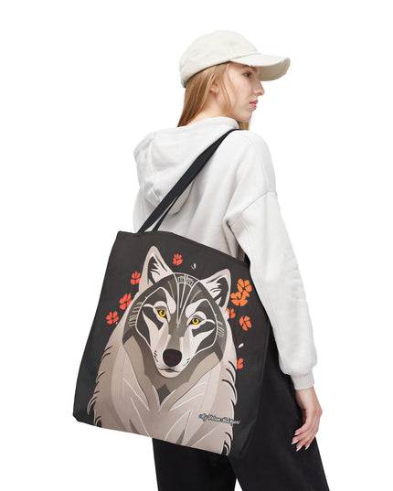 Art Deco Wolf Tote Bag with Cotton Handles For Everyday Use, 3 Sizes