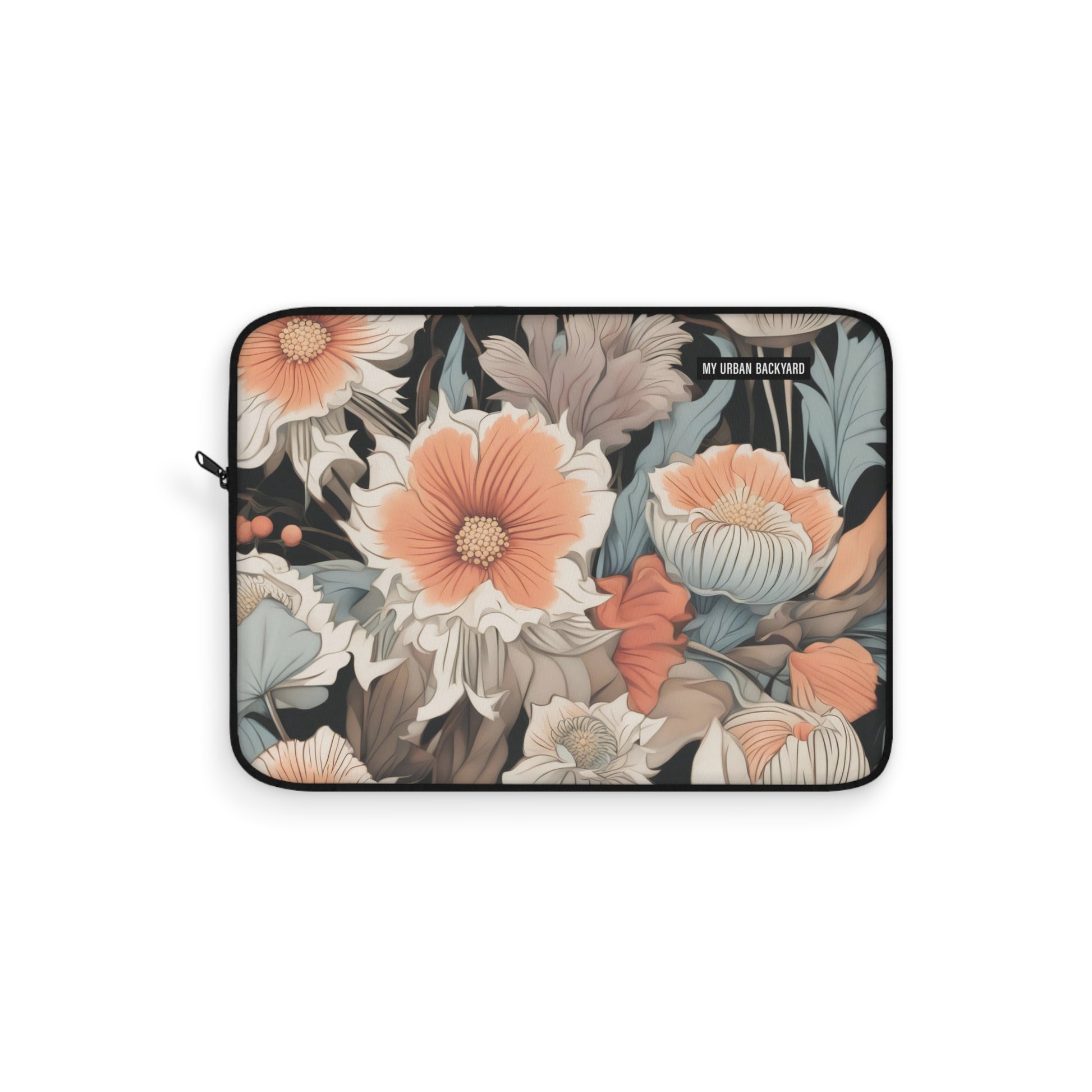 Muted Wildflower Bouquet Design, Soft Laptop Sleeve - Artisanal Computer Case, Stylish Tech Accessory