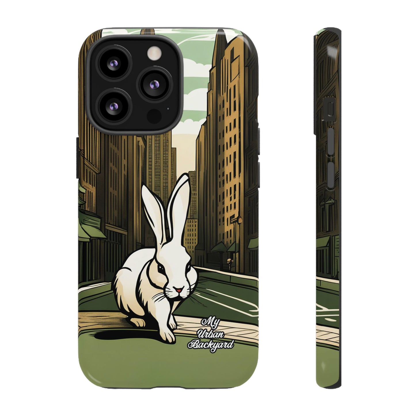 White Rabbit on a City Street, Cell Phone Case - Apple, Samsung, or Google Pixel