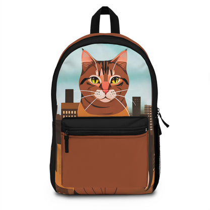 Urban Tabby Cat, Backpack with Computer Pocket and Padded Back