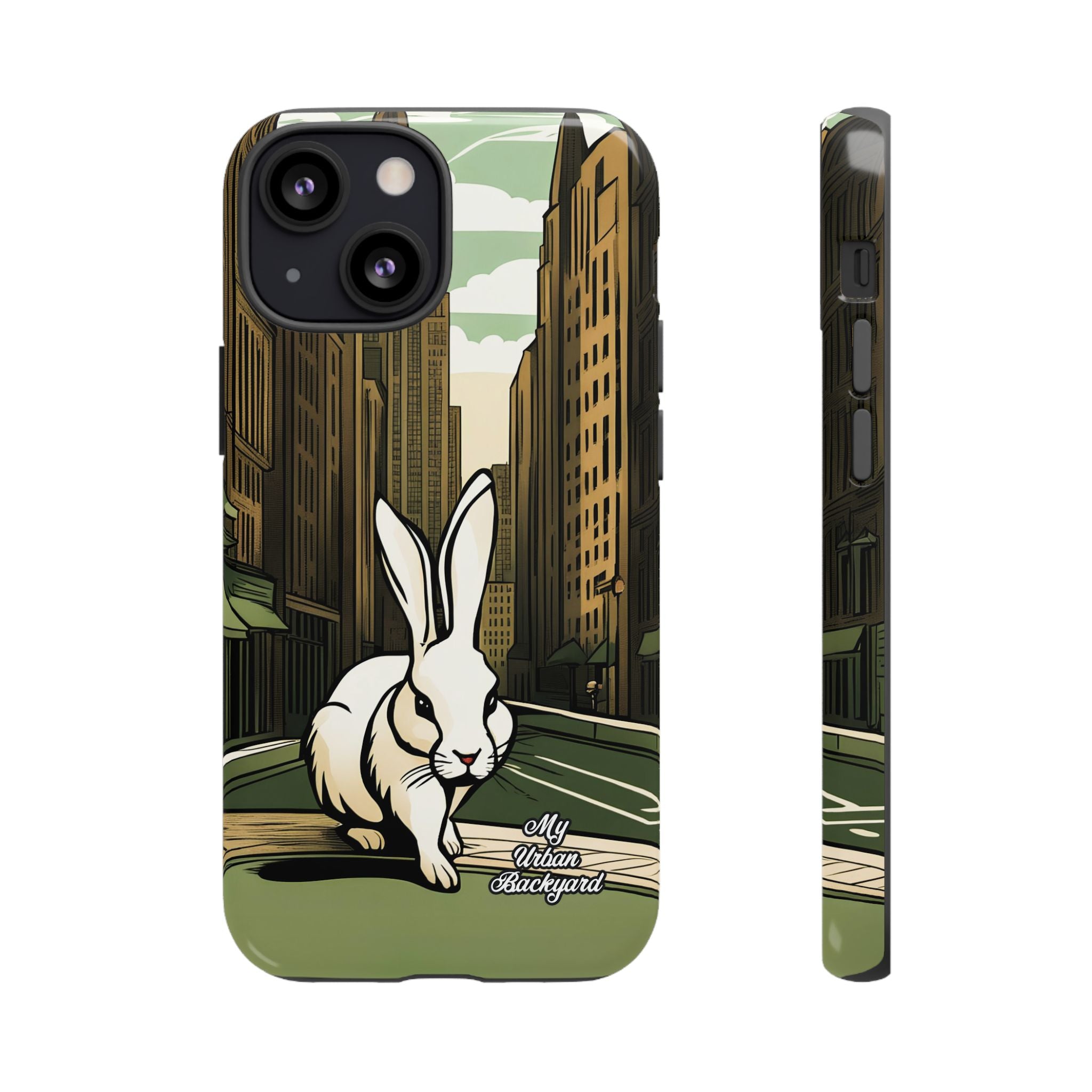 White Rabbit on a City Street, Cell Phone Case - Apple, Samsung, Google Pixel