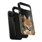 Art Deco Coyote with Flower, Cell Phone Case - Apple, Samsung, Google Pixel