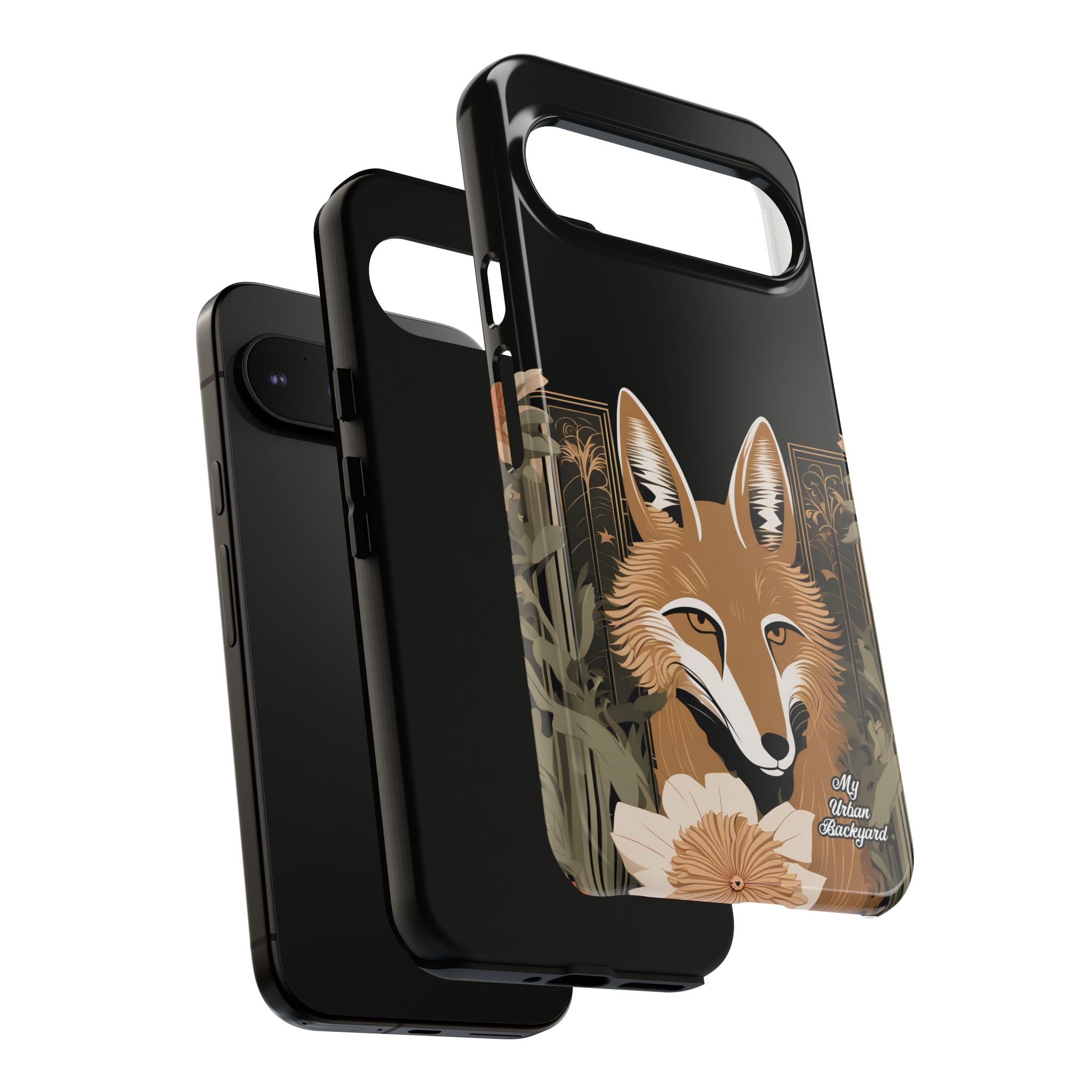 Art Deco Coyote with Flower, Cell Phone Case - Apple, Samsung, Google Pixel