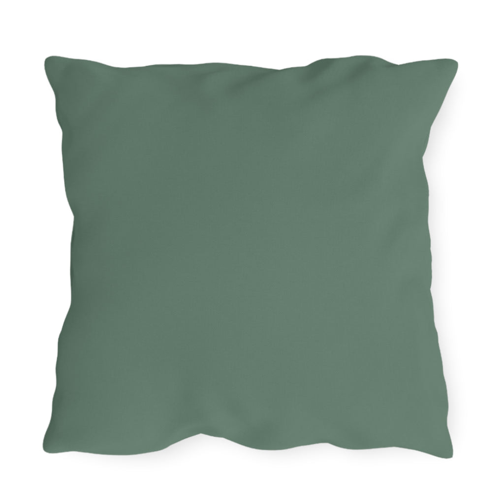 Blanca Purrington, Cat Throw Pillow, Slate Green accent color, Indoor/Outdoor Decor for Home or Office