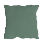 Blanca Purrington, Slate Green accent color, Cat Throw Pillow