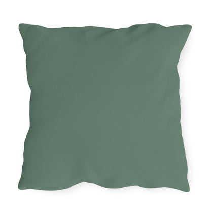 Green-Eyed Cat, Slate Green accent color, Throw Pillow, Indoor/Outdoor Decor for Home or Office