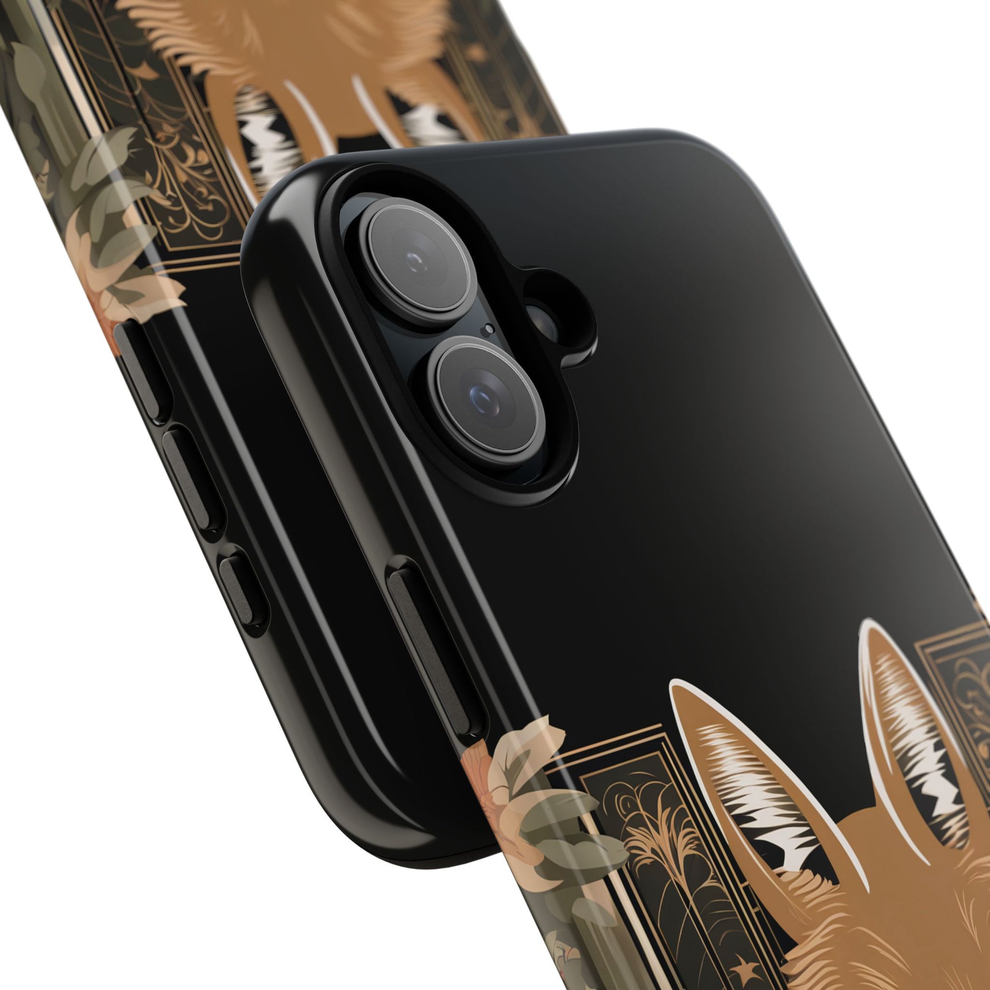 Art Deco Coyote with Flower, Cell Phone Case - Apple, Samsung, Google Pixel