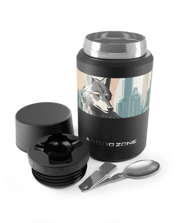 Urban Wolf, Reusable Insulated Food Storage Container with Spoon – 16.9oz