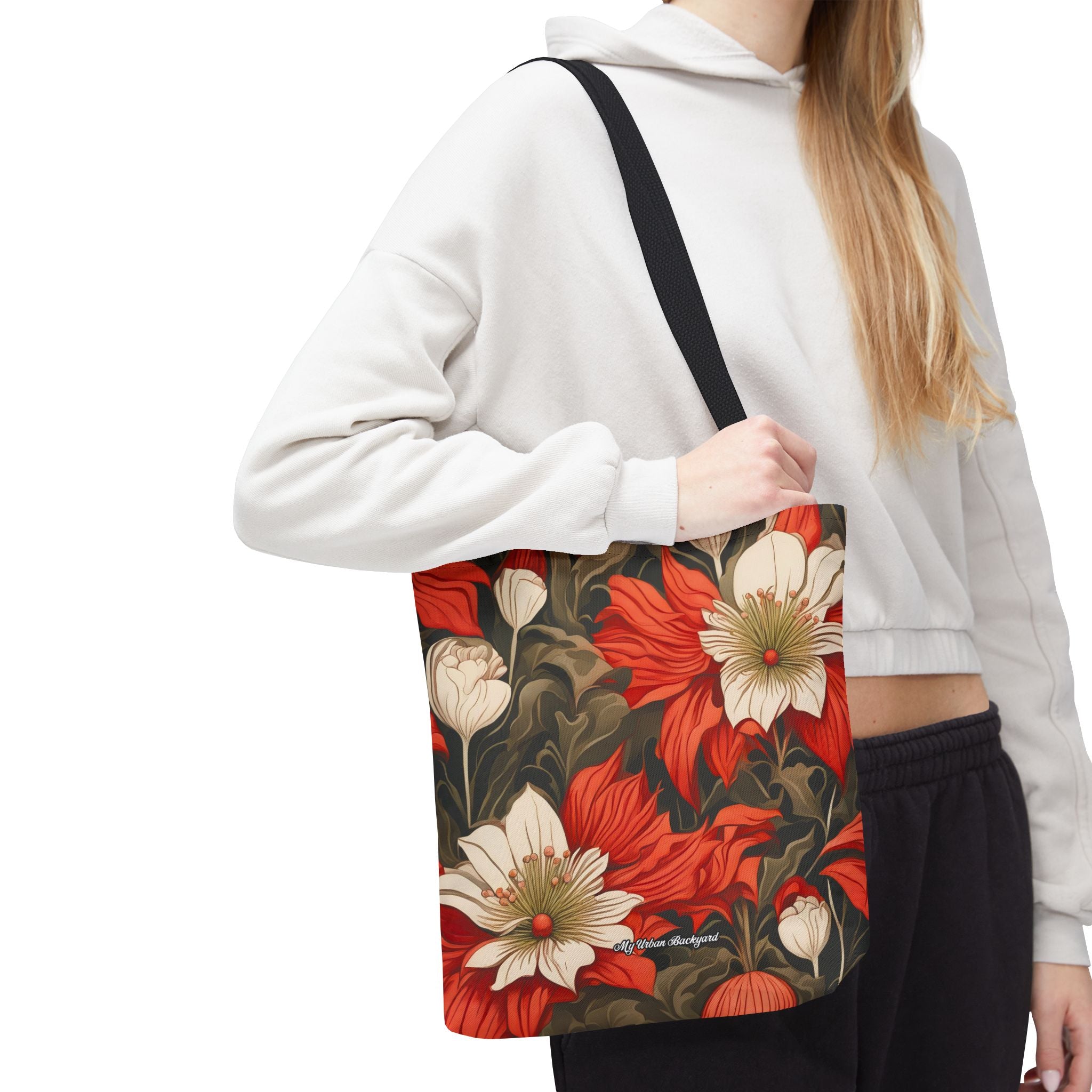 Holiday Flowers, Tote Bag with Cotton Handles