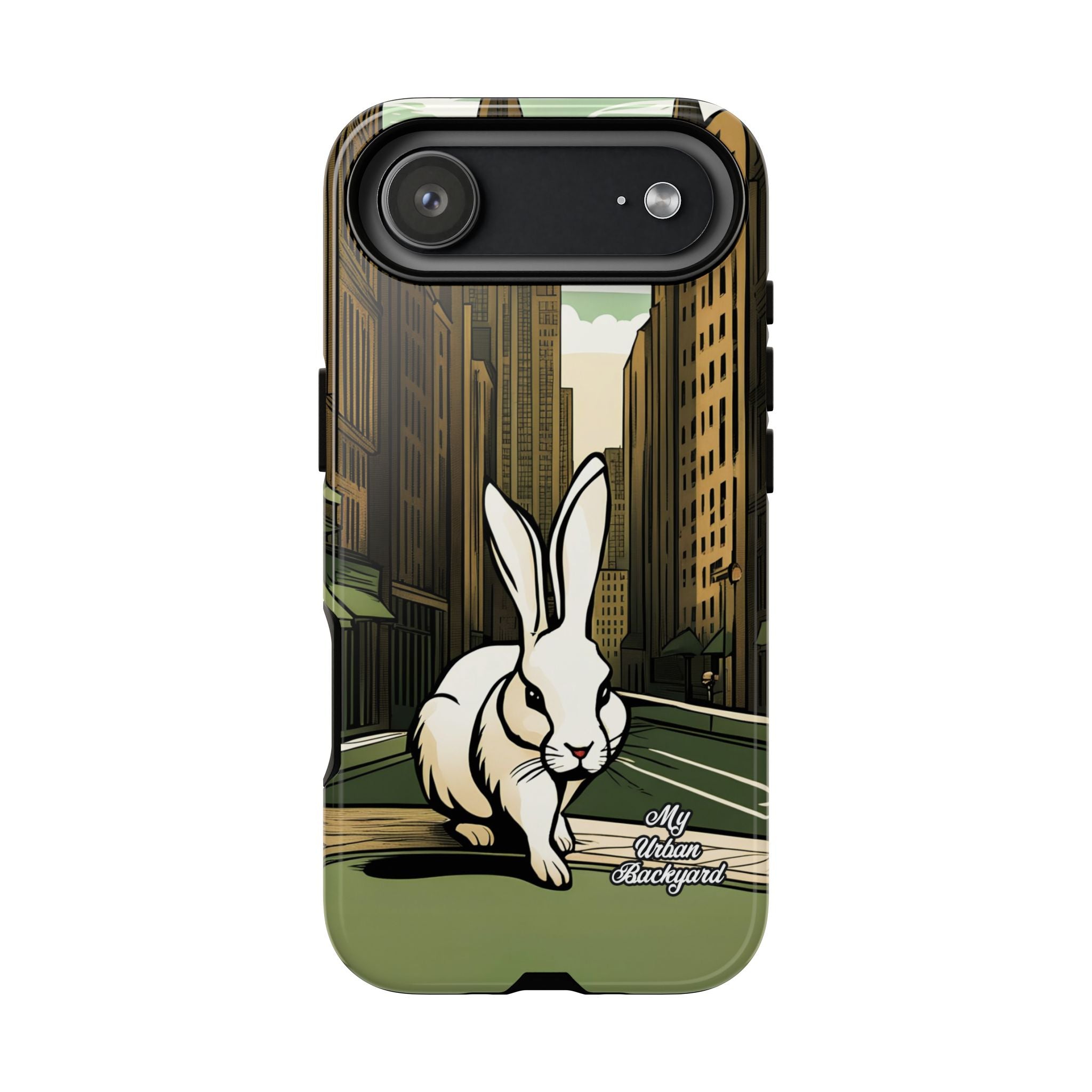 White Rabbit on a City Street, Cell Phone Case - Apple, Samsung, Google Pixel