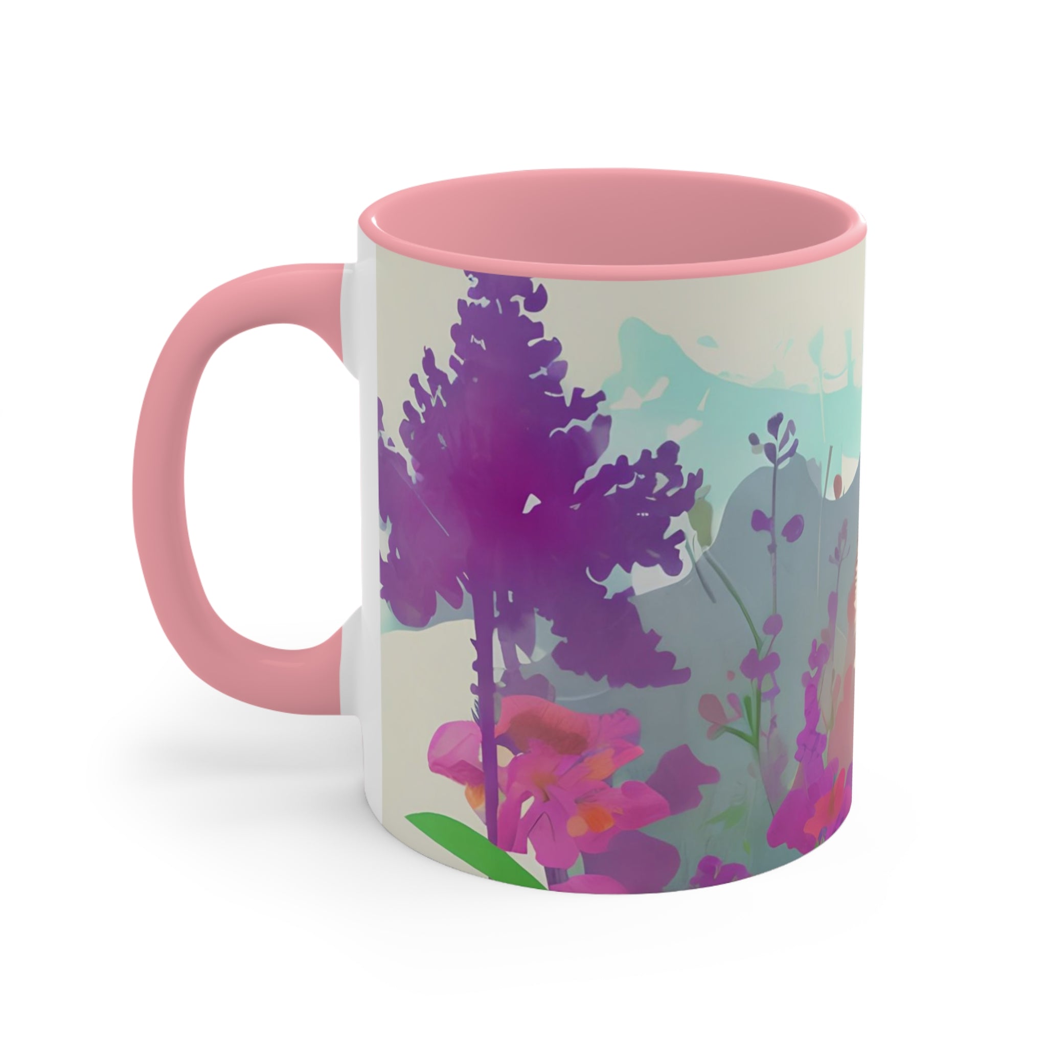 Raccoon with Flowers, Ceramic Coffee Mug
