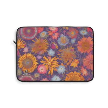 Abstract Flowers, Laptop Carrying Case, Top Loading Sleeve for School or Work