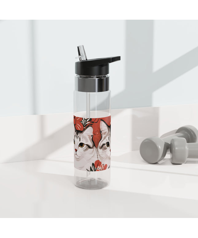 Tess & Jess Clawfield, Cat 20oz Sport Water Bottle, BPA-Free, Tritan™ plastic
