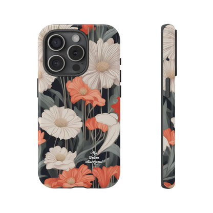 Art Deco Flowers, Cell Phone Case - Apple, Samsung or Google Pixel