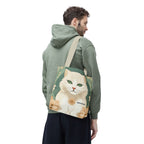 Blanca Purrington, Cat Tote Bag with Cotton Handles For Everyday Use, 3 Sizes