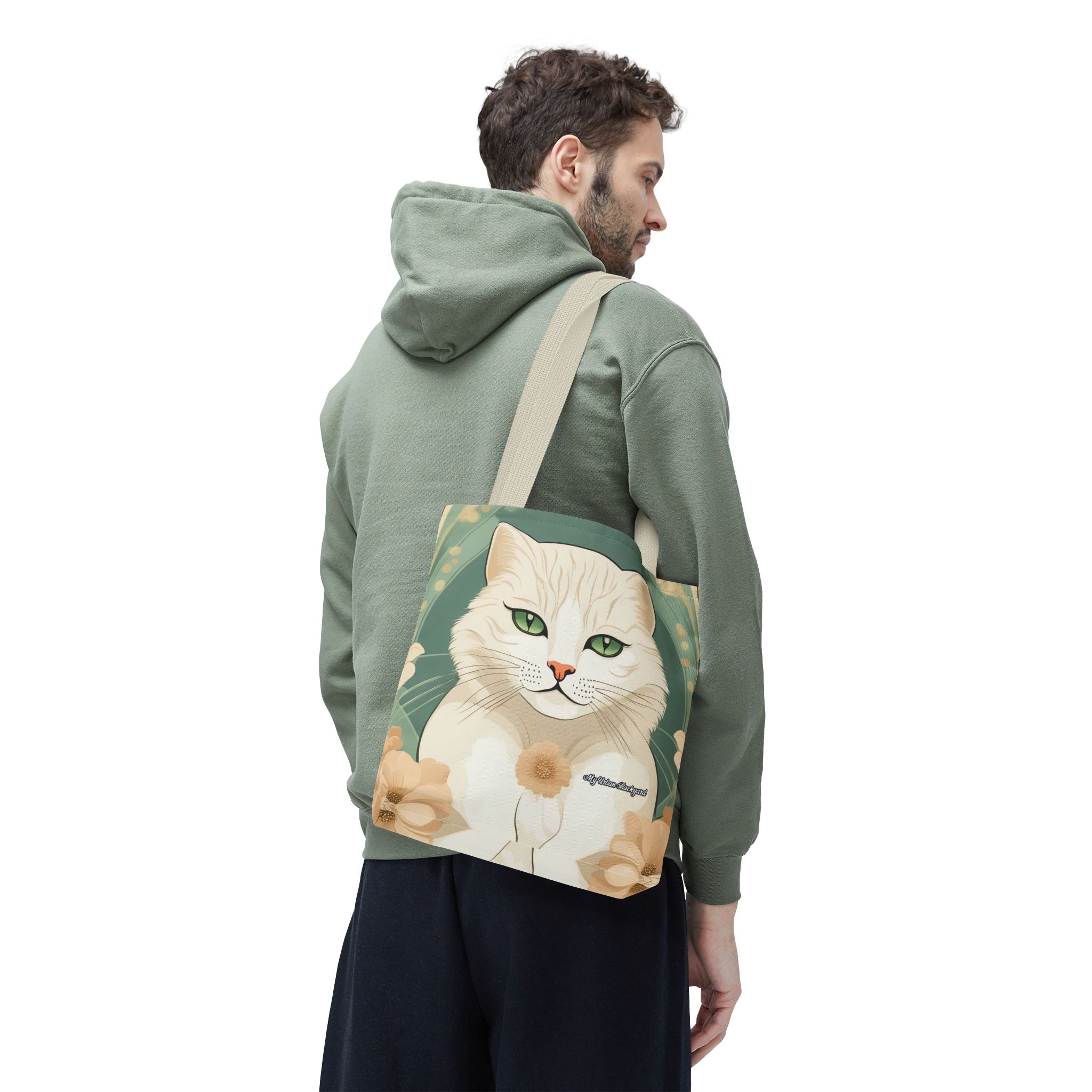 Blanca Purrington, Cat Tote Bag with Cotton Handles For Everyday Use, 3 Sizes