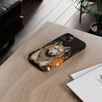 Wolf with Flowers, Animal Cell Phone Case - Apple, Samsung, Google Pixel