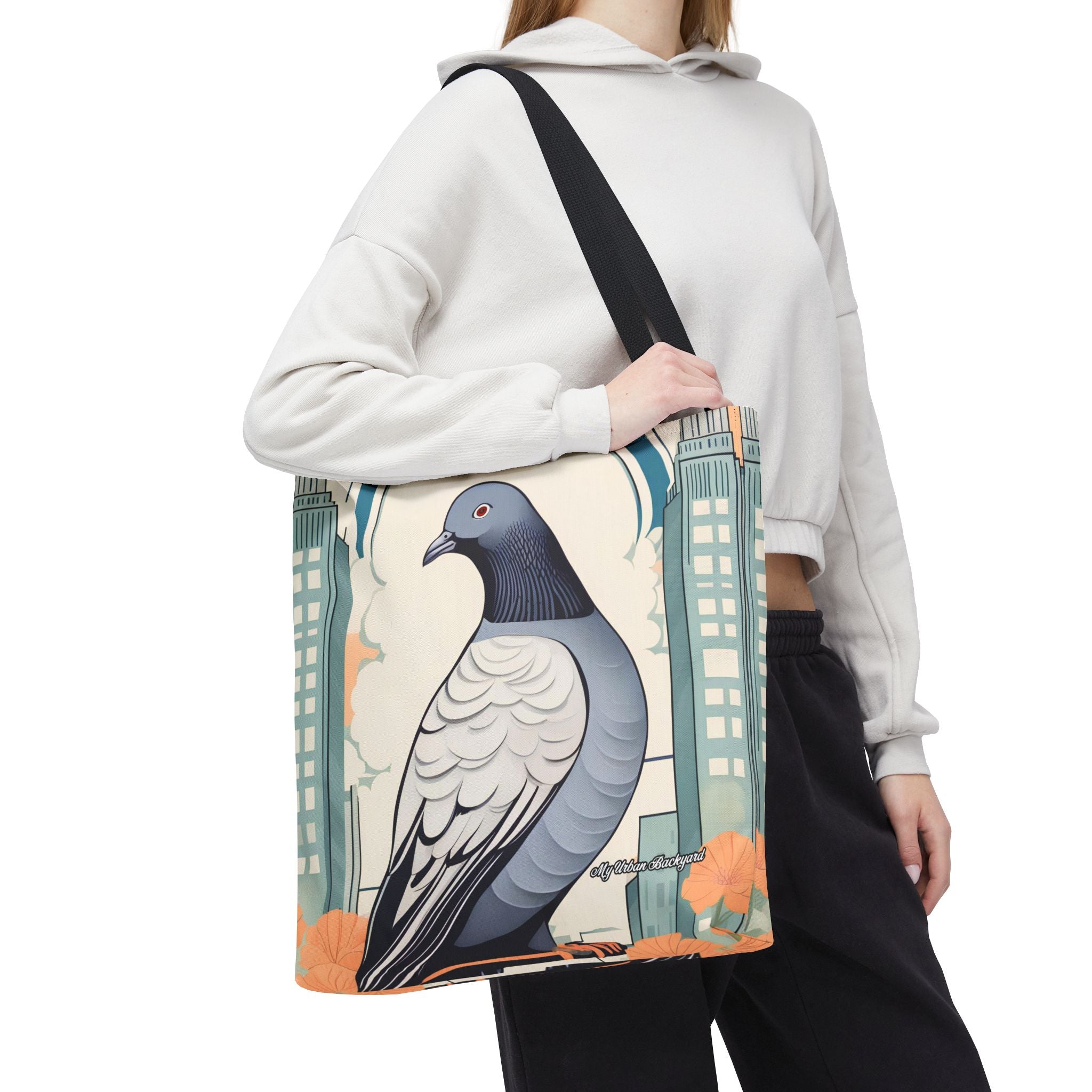 City Pigeon, Bird Tote Bag with Cotton Handles For Everyday Use, 3 Sizes
