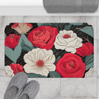 Floral Bath Mat, Vibrant Home Decor, Bathroom Accessory, Gift for Her, Mother's Day, Floral Design, Housewarming Present