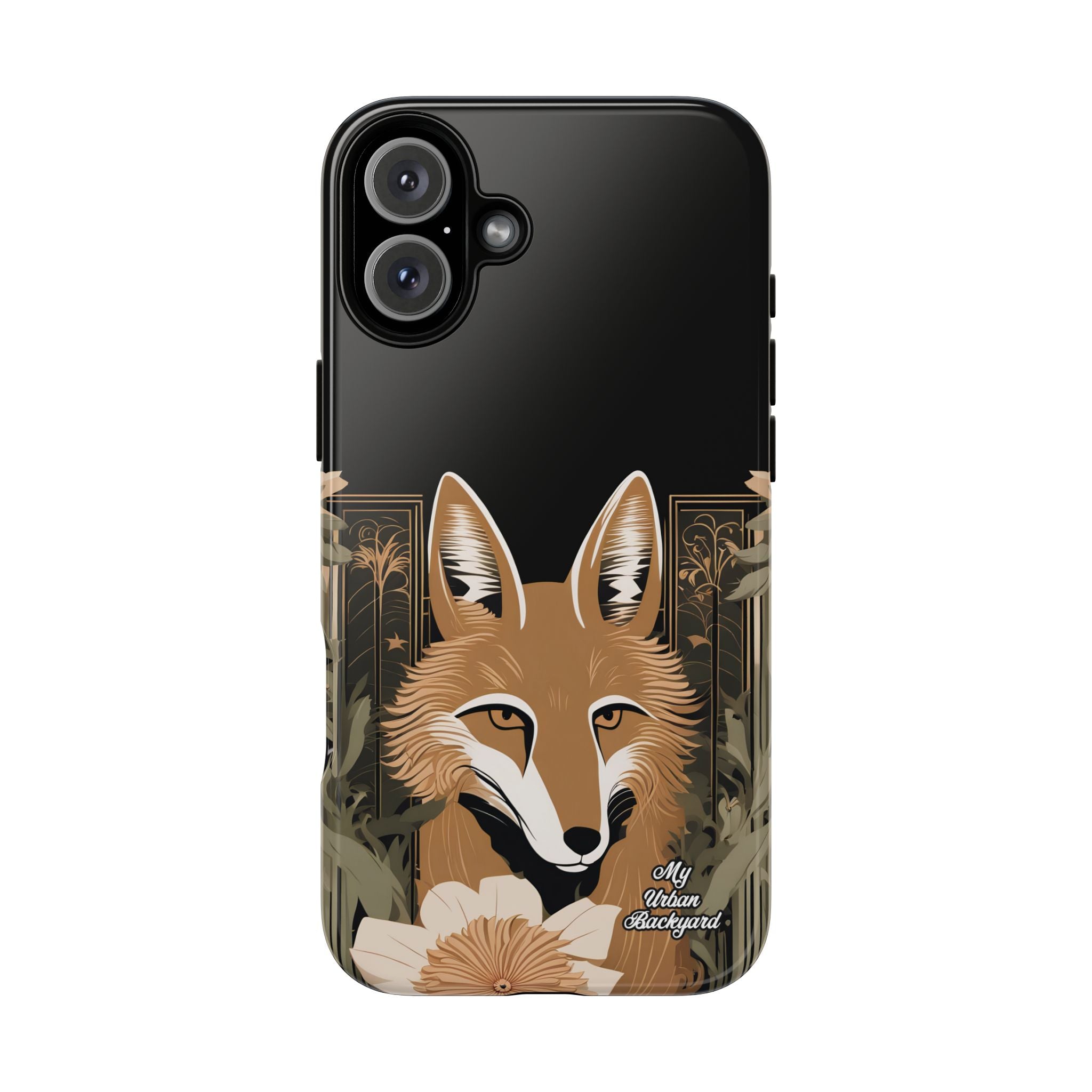Art Deco Coyote with Flower, Cell Phone Case - Apple, Samsung, Google Pixel