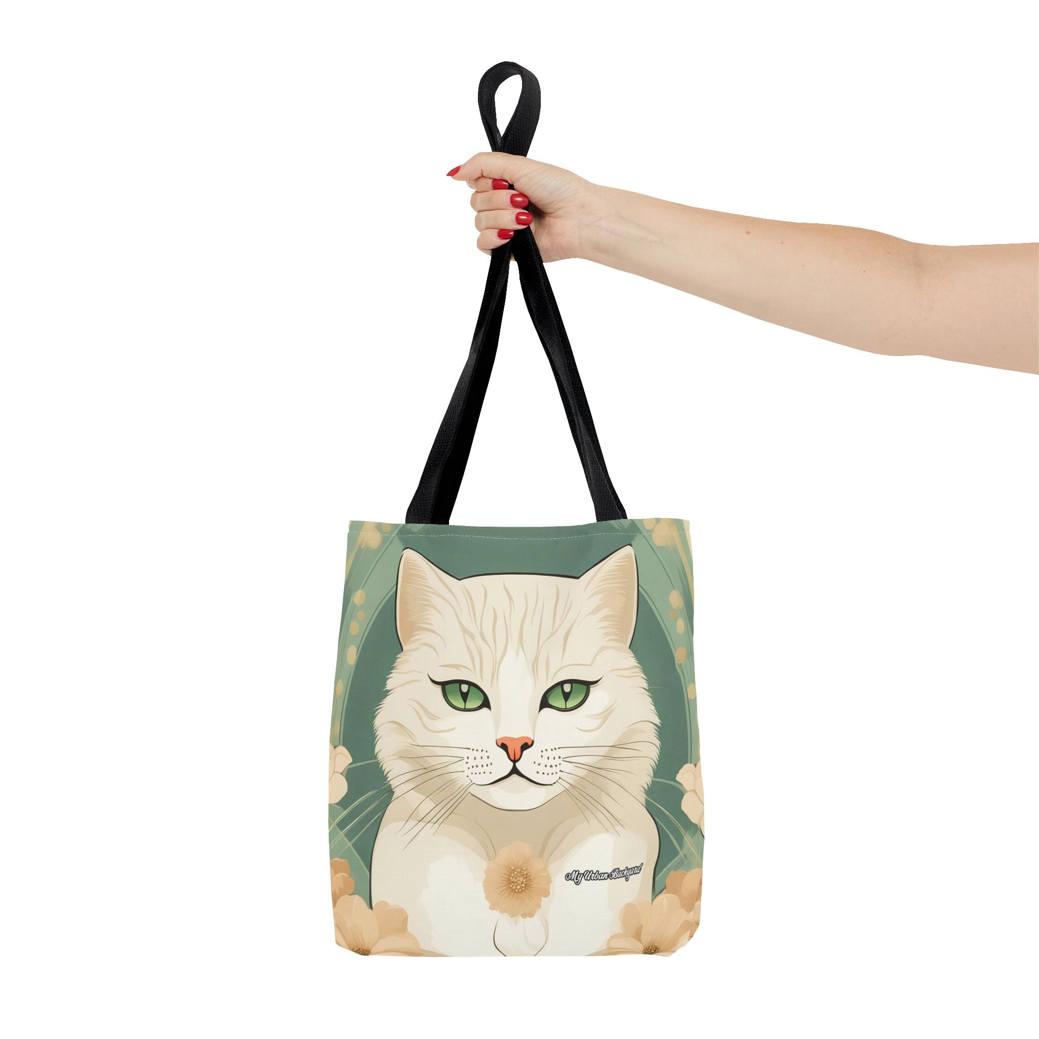 Blanca Purrington, Cat Tote Bag with Cotton Handles For Everyday Use, 3 Sizes