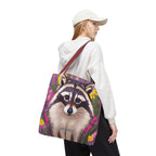Raccoon and Flowers Tote Bag with Cotton Handles For Everyday Use, 3 Sizes