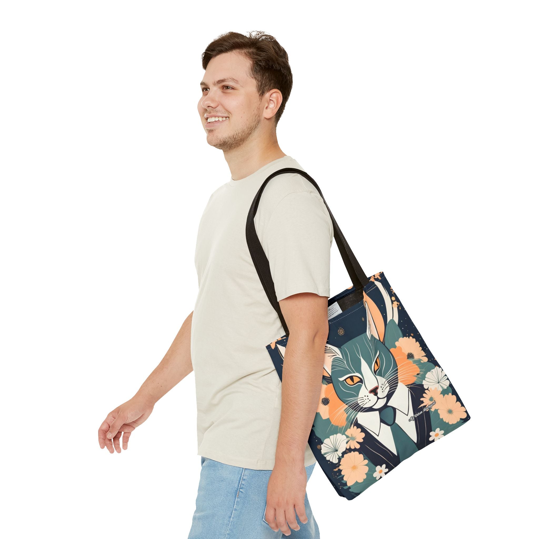 Simon Whiskerford, Cat Tote Bag with Cotton Handles For Everyday Use, 3 Sizes